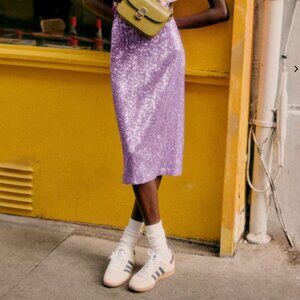 NWT Sezane Purple Magalia Skirt Size 36 - US Size 4